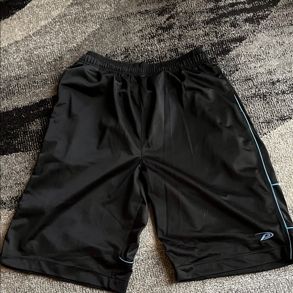 Pro Player Black Men's Athletic Shorts with Blue Trim